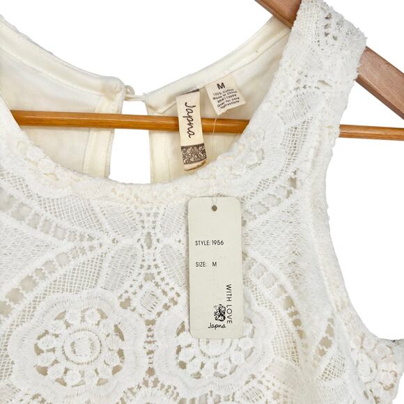 Japna NWT Cream Crochet Dress Size M - Picture 3 of 7